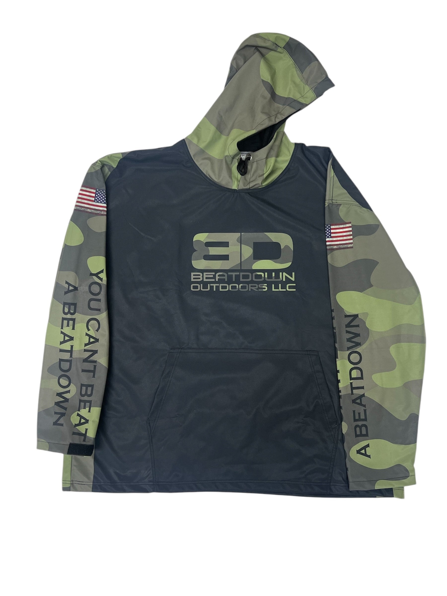 BeatDown Water Resistant Camo Green Hoodie