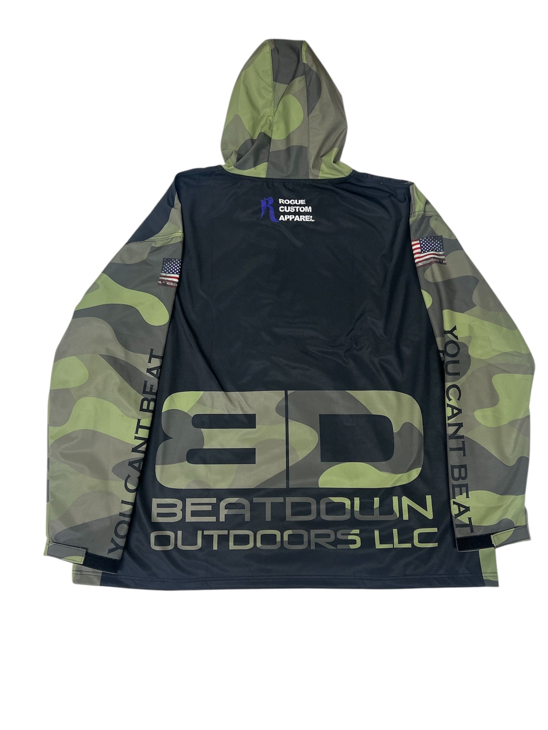 BeatDown Water Resistant Camo Green Hoodie