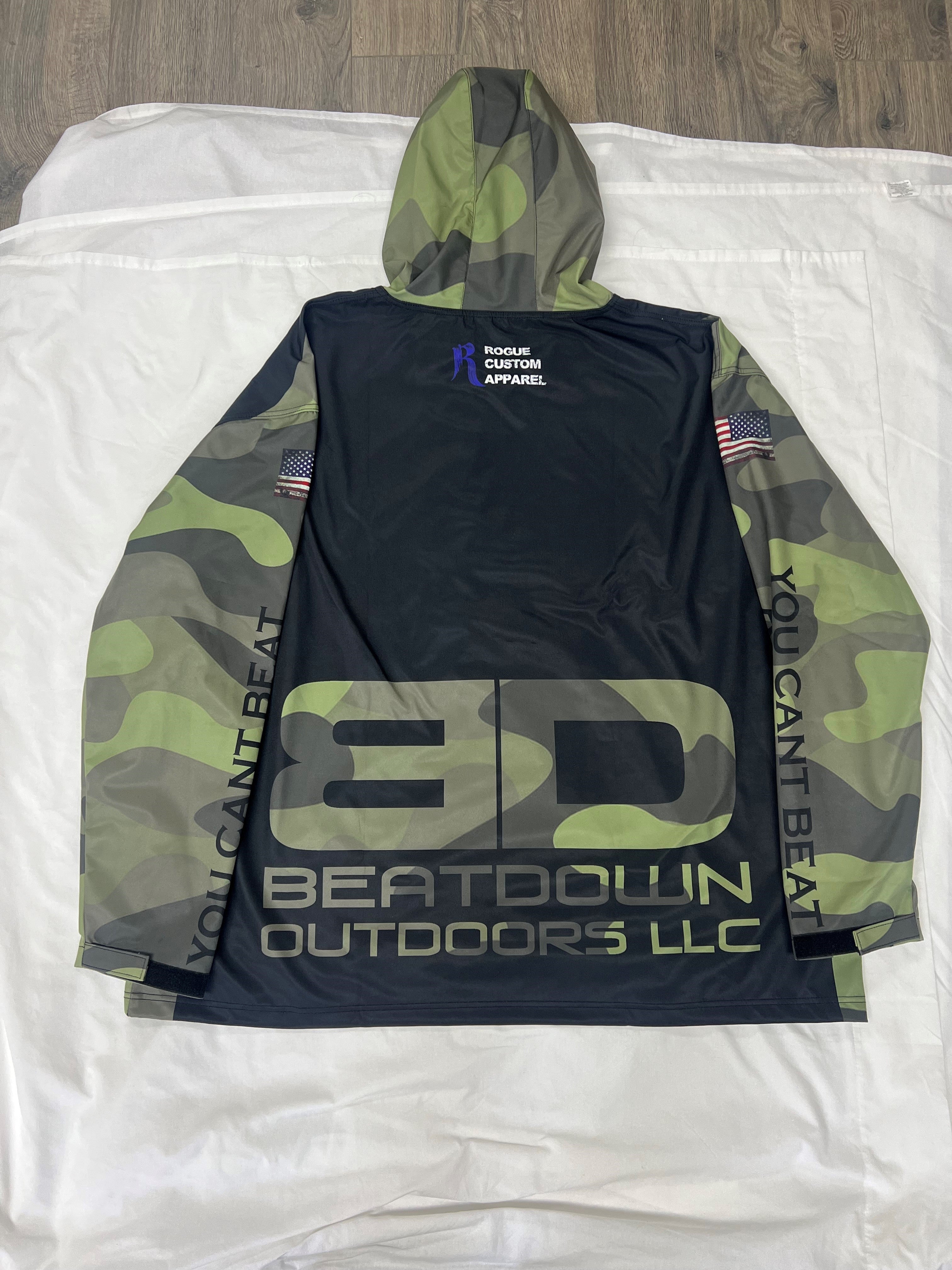 BeatDown Water Resistant Camo Green Hoodie