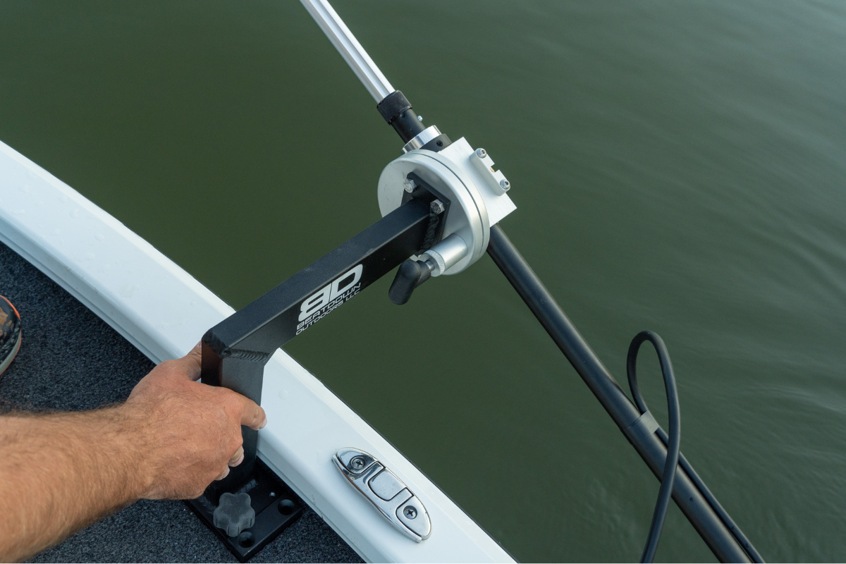 BreakAway Transducer Pole on Bow of Boat
