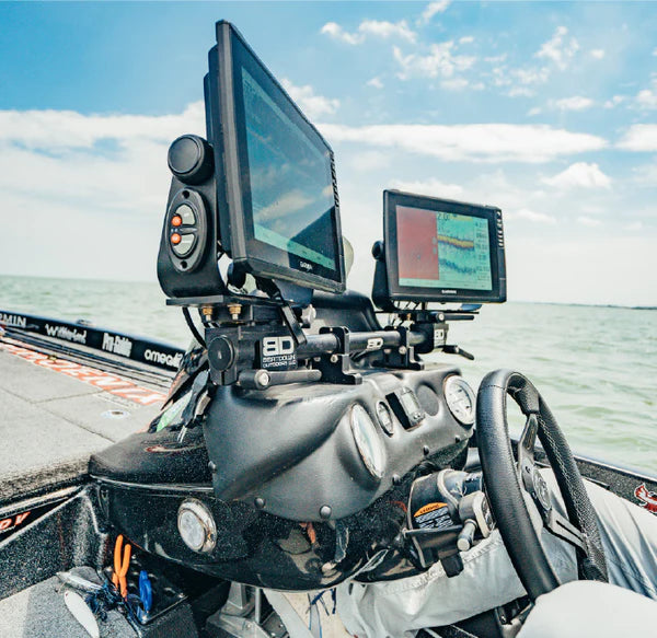 Console Bass Boat Electronic Mounts STR8 UP MOUNTS DUAL GRAPH MOUNT