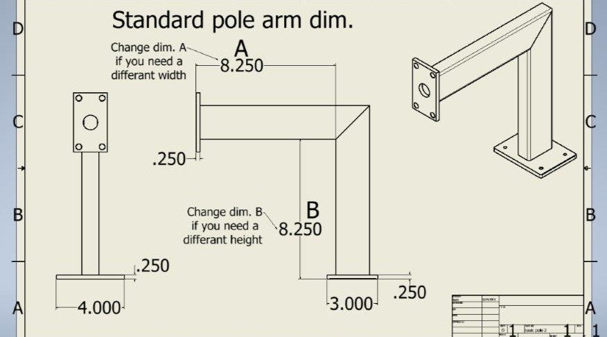 Fixed Transducer Pole  (Custom Arm Option Available)